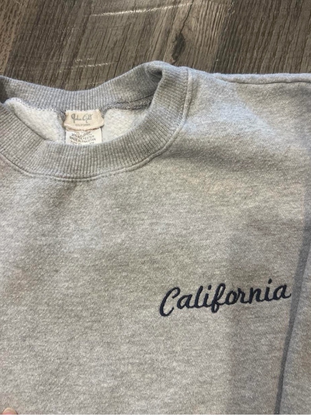 Brandy Melville Gray "California" Cropped Crewneck Sweatshirt - Picture 2 of 3